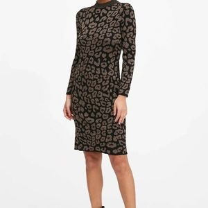 Banana Republic Metallic Leopard Sweater Dress